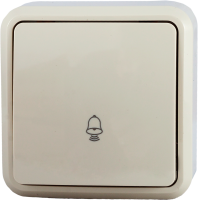 Кнопка для дверного звонка проводная цвет бежевый