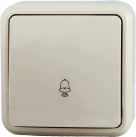 Кнопка для дверного звонка проводная цвет бежевый