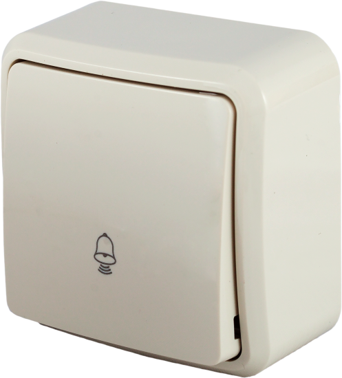 Кнопка для дверного звонка проводная цвет бежевый