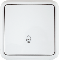 Кнопка для дверного звонка проводная цвет белый