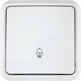 Кнопка для дверного звонка проводная цвет белый