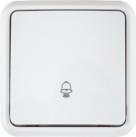 Кнопка для дверного звонка проводная цвет белый