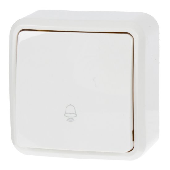 Кнопка для дверного звонка проводная цвет белый