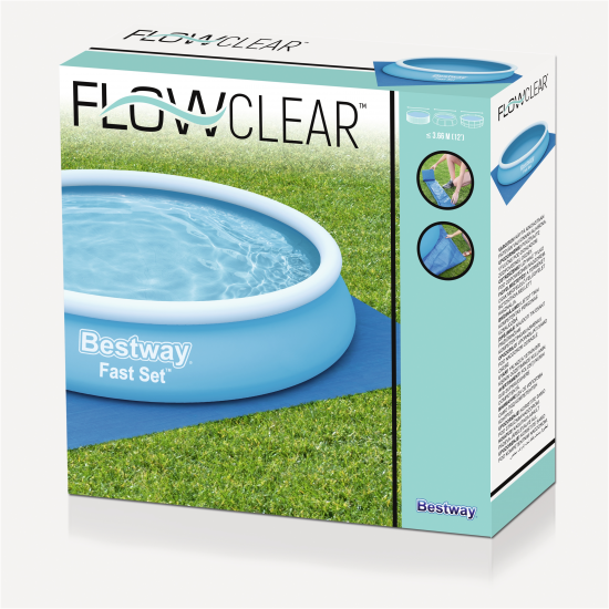 Подложка под бассейн 396x396 см, полиэтилен, цвет голубой