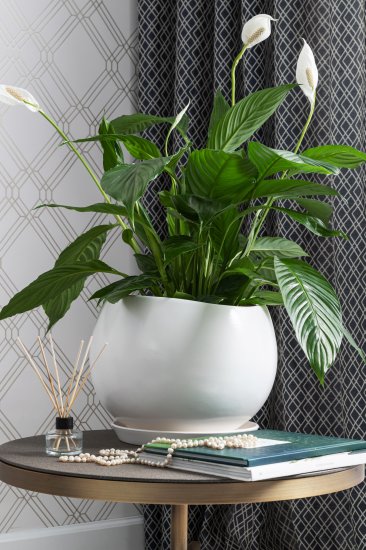 Горшок цветочный Адель ø28 h24.5 см v15 л керамика белый