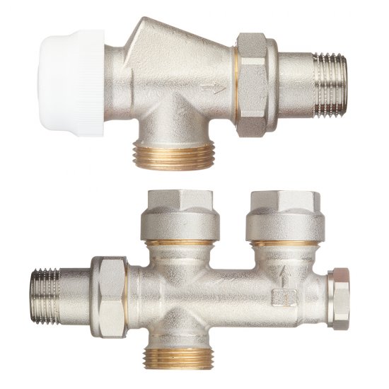 Узел регулирующий угловой Valtec 1/2 НР(ш) х 3/4 EK для радиатора для двухтрубных систем (VT.225K.N.E04100)