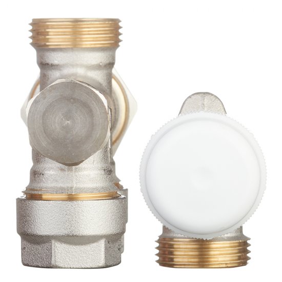 Узел регулирующий угловой Valtec 1/2 НР(ш) х 3/4 EK для радиатора для двухтрубных систем (VT.225K.N.E04100)