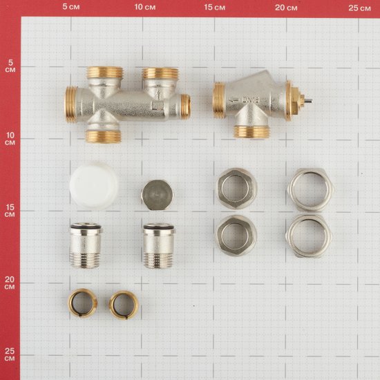 Узел регулирующий угловой Valtec 1/2 НР(ш) х 3/4 EK для радиатора для двухтрубных систем (VT.225K.N.E04100)