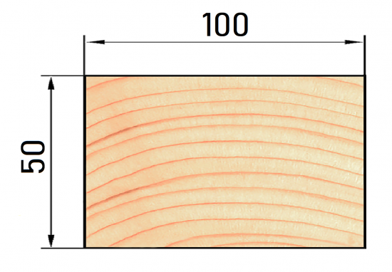 Доска нестроганая 50x100x3000 мм хвоя ФГИС ЛК