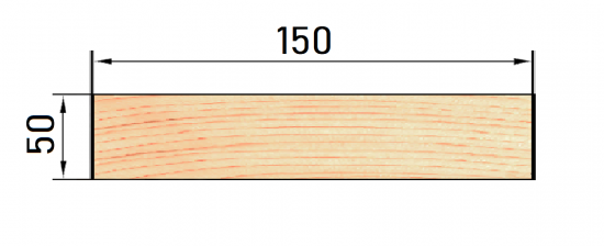 Доска нестроганая 50x150x3000 мм хвоя ФГИС ЛК