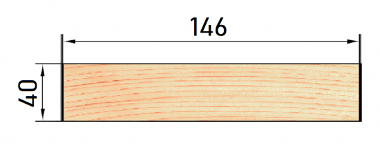 Доска строганая 40x146x3000 мм хвоя сорт Оптима ФГИС ЛК