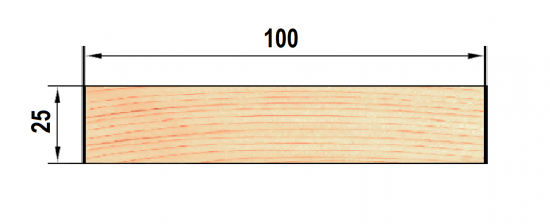 Доска нестроганая 25x100x3000 мм хвоя ФГИС ЛК