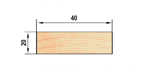 Рейка строганая 20x40x2000 мм хвоя сорт Оптима ФГИС ЛК