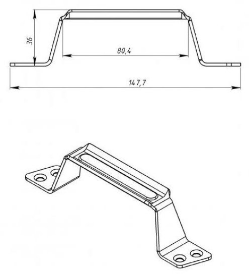 Ручка-скоба Металлист PC-80-2 сталь 2 мм цвет цинк