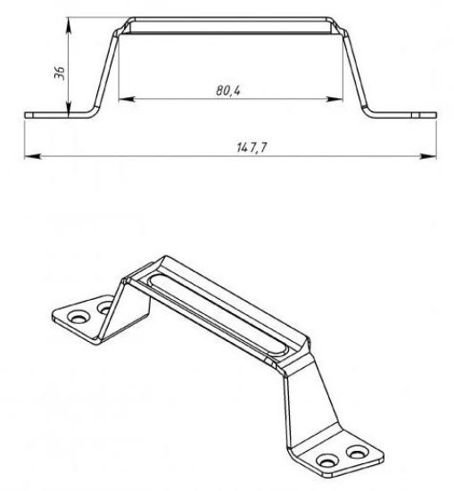 Ручка-скоба Металлист PC-80-2 сталь 2 мм цвет белый