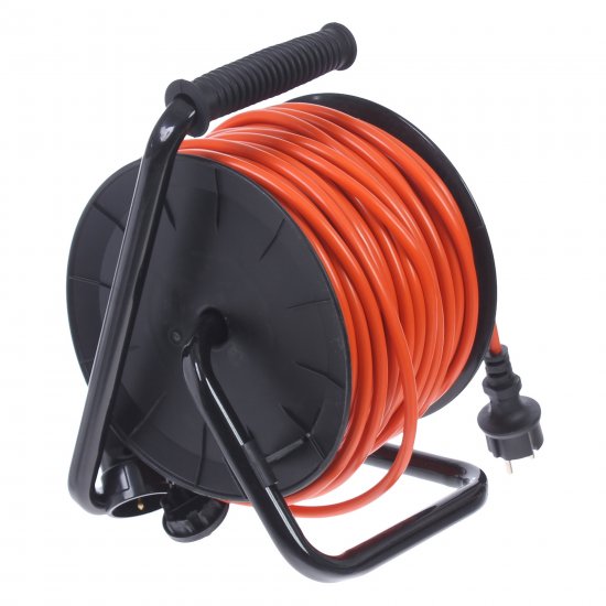 Удлинитель на катушке садовый Защита Про 1 розетка с заземлением 3x1.5 мм 50 м цвет оранжевый/черный