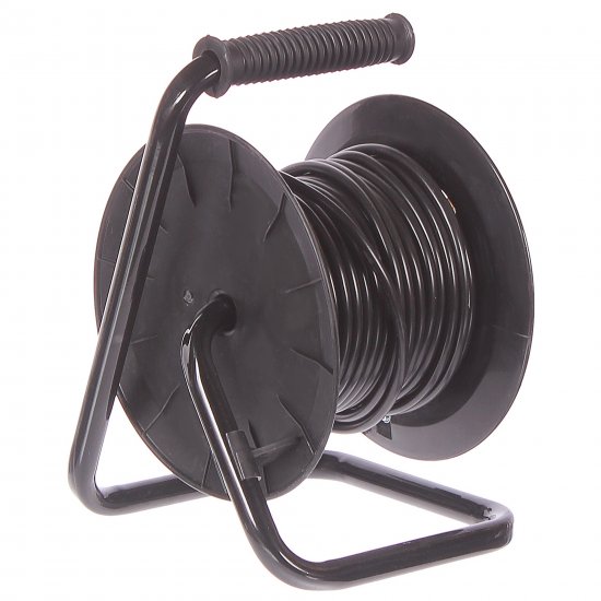 Удлинитель на катушке Защита Про 4 розетки с заземлением 3x1 мм 20 м цвет черный/красный