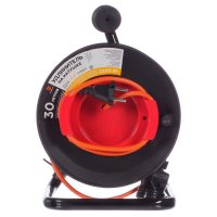 Удлинитель на катушке садовый Защита Про 1 розетка без заземления 2x1 мм 30 м цвет оранжевый/черный