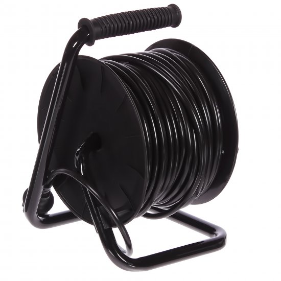 Удлинитель на катушке Защита Про 4 розетки с заземлением 3x1.5 мм 40 м цвет черный/красный