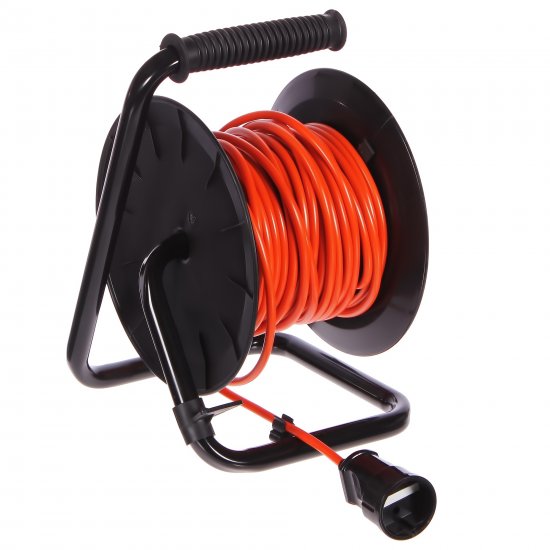 Удлинитель на катушке садовый Защита Про 1 розетка без заземления 2x1 мм 20 м цвет оранжевый/черный