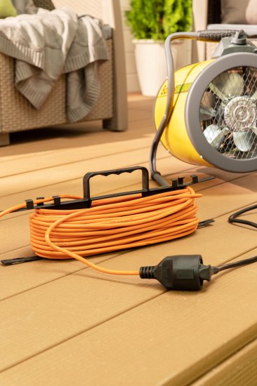 Удлинитель-шнур на рамке садовый Защита Про 30 м 2200 Вт 1 розетка без заземления 2x1 мм цвет оранжевый