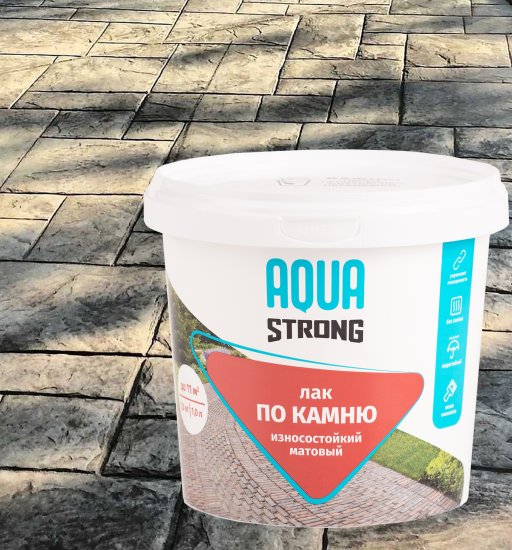 Лак по камню Aquastrong износостойкий матовый прозрачный 1.0 кг