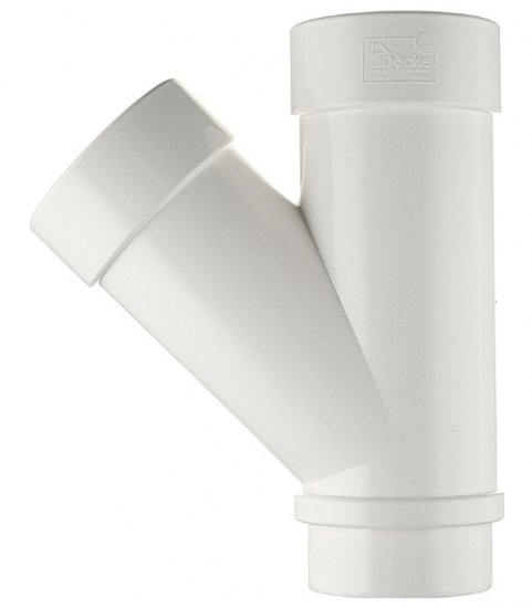 Тройник трубы Docke Lux пластиковый d100 мм 45° пломбир RAL 9003