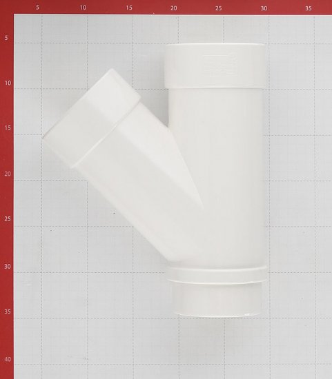 Тройник трубы Docke Lux пластиковый d100 мм 45° пломбир RAL 9003