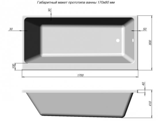 Ванна Sensea Алур акриловая 170x80 см