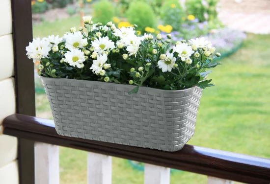 Ящик балконный Idea Ротанг 40x18x16 см v11 л пластик серый