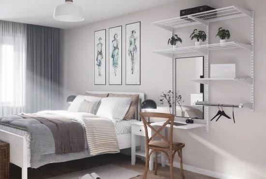 Полка для обуви выдвижная Larvij 55.5x13x41 см сталь цвет белый