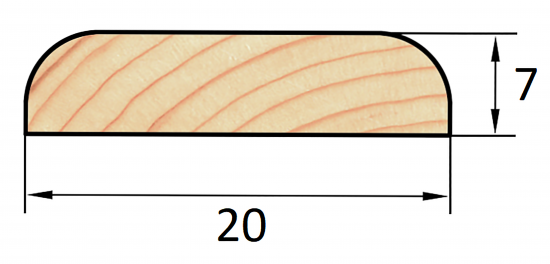 Раскладка плоская деревянная сращенная 7x20x2200 мм хвоя Экстра