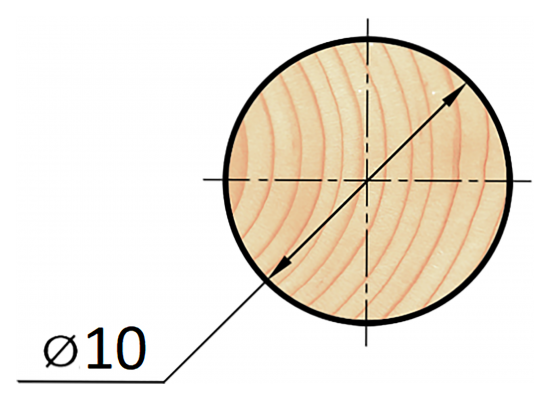 Круглый погонаж деревянный сращенный 10x2100-2200 мм хвоя Экстра