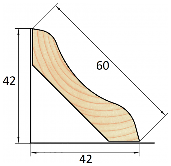 Плинтус деревянный сращенный ПГС-60 13x60x2200 мм хвоя Экстра