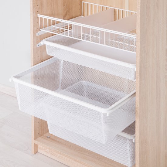 Корзина мелкосетчатая НСХ 52.9x18.5x36.5 см сталь цвет белый