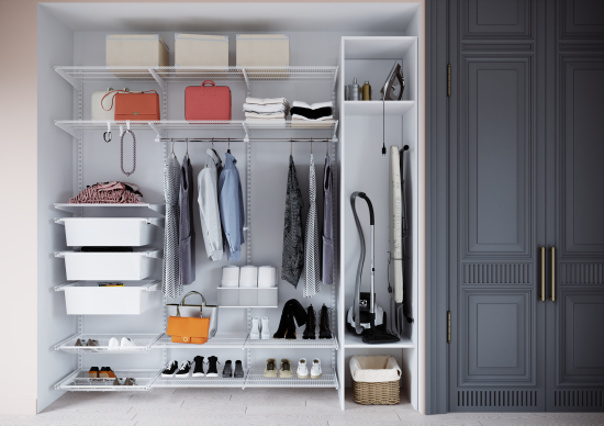 Корзина мелкосетчатая НСХ 52.9x18.5x36.5 см сталь цвет белый