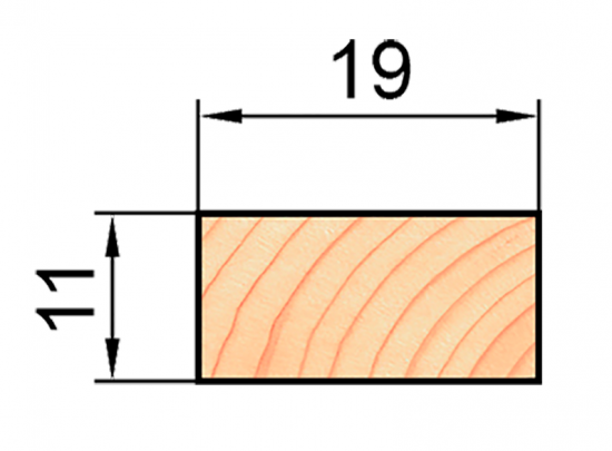 Декоративный брусок сращенный 11x19x2200 мм хвоя сорт Экстра прямой