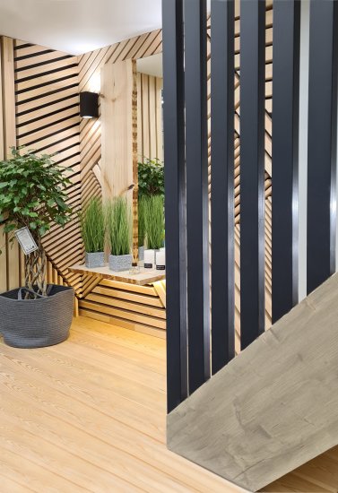 Декоративный брусок сращенный 19x40x2200 мм хвоя сорт Экстра прямой с фаской угла