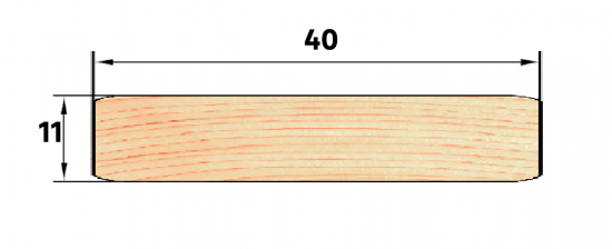 Декоративный брусок сращенный 11x40x2200 мм хвоя сорт Экстра прямой с фаской угла