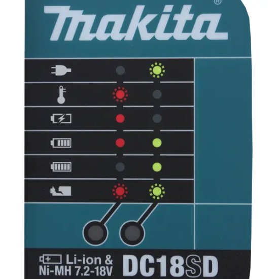 Набор 2 аккумулятора и зарядное устройство Makita 197143-8, 18 В Li-ion 2x1.5 Ач