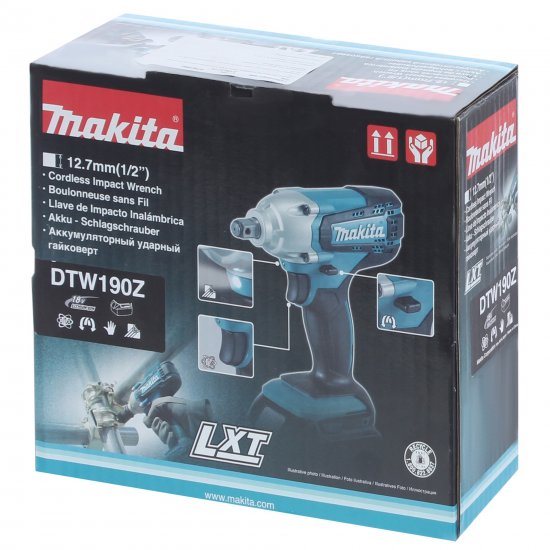 Гайковерт аккумуляторный Makita DTW190Z, 18 В Li-ion, 190 Нм, без АКБ и ЗУ