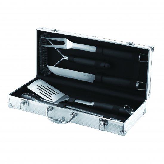 Набор для барбекю Naterial Beta нержавеющая сталь: щипцы, вилка, нож, лопатка, щетка для чистки