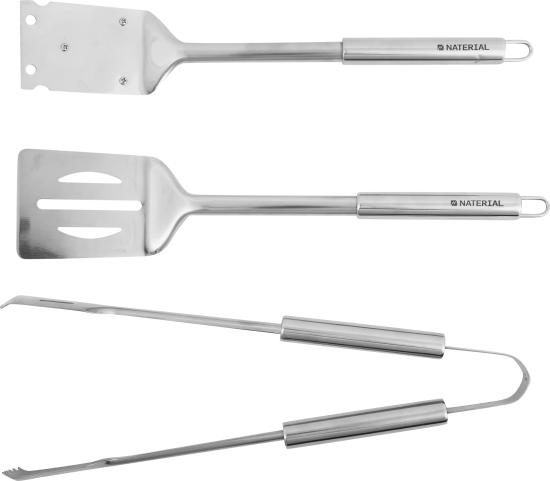 Набор для барбекю Naterial Alpha нержавеющая сталь: щипцы, лопатка, щетка для чистки
