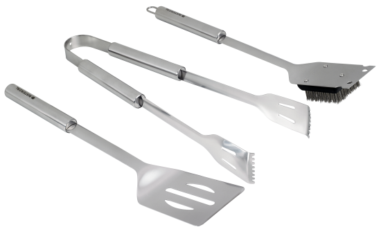 Набор для барбекю Naterial Alpha нержавеющая сталь: щипцы, лопатка, щетка для чистки