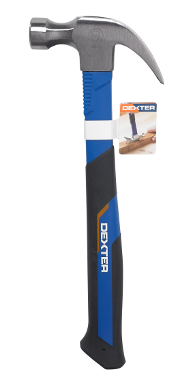 Молоток-гвоздодер Dexter HM18DEXTER фиберглассовая рукоятка 450 г