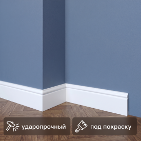 Плинтус напольный полистирол ударопрочный LM80-RU белый 12x80x2000 мм