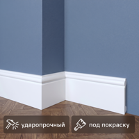 Плинтус напольный полистирол ударопрочный LM120-RU белый 15x120x2000 мм