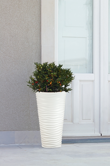 Кашпо Idea Дюна ø34 h63 см v42 л пластик белый