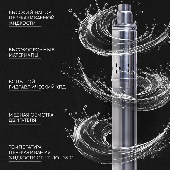 Насос садовый скважинный Oasis SVI 25/50, высота подъема 50 м, кабель 15м, 1500 л/час