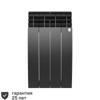 Радиатор секционный Royal Thermo Biliner 500/87 4 секции боковое подключение биметалл черный